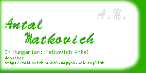 antal matkovich business card